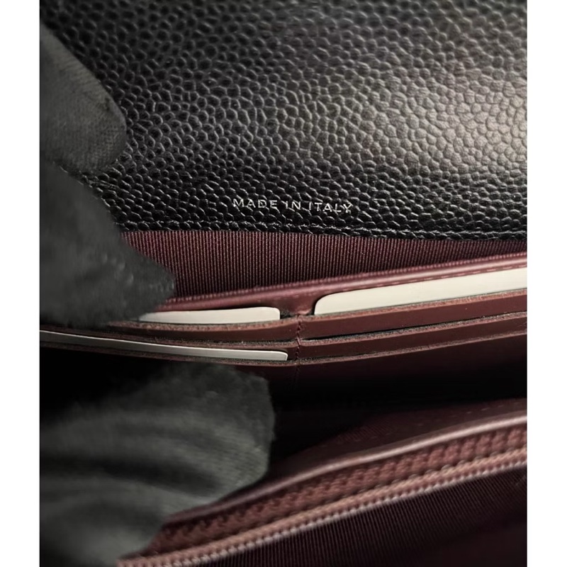 CHANEL經典雙C LOGO荔枝牛皮 金扣 金釦翻蓋長夾 發財包-7