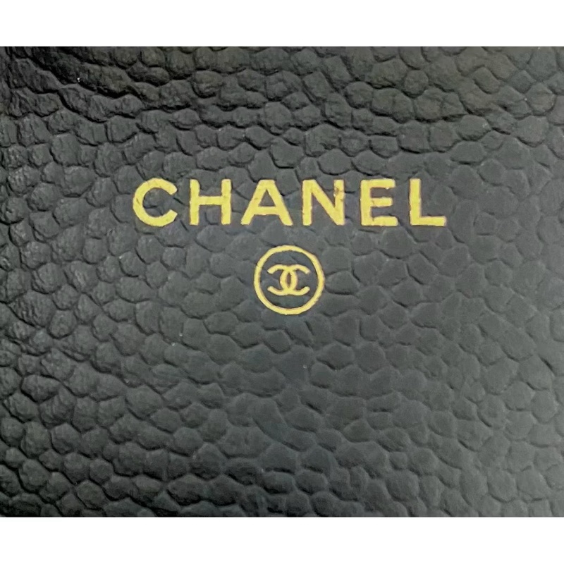 CHANEL經典雙C LOGO荔枝牛皮 金扣 金釦翻蓋長夾 發財包-13
