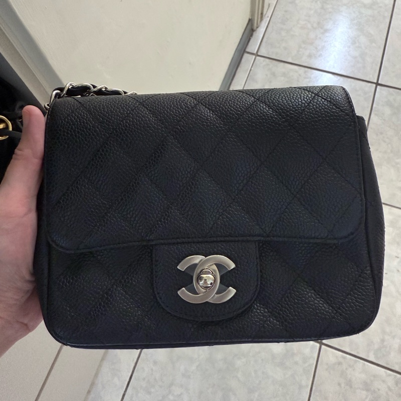 Chanel 小牛皮 方胖 銀扣-0