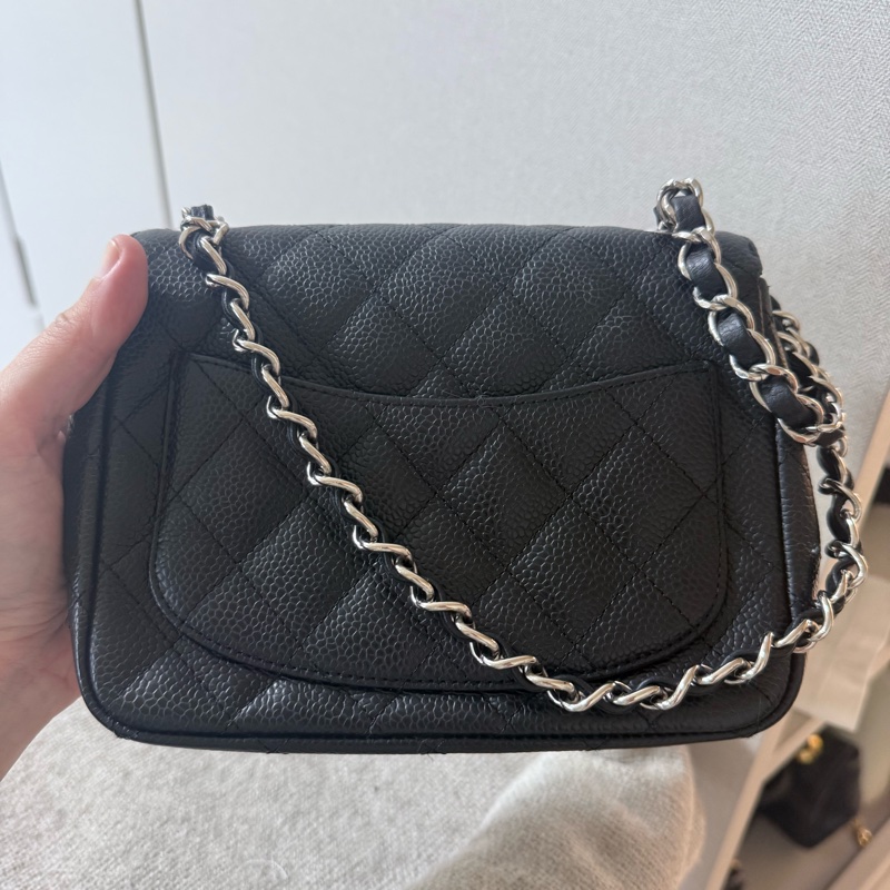 Chanel 小牛皮 方胖 銀扣-1
