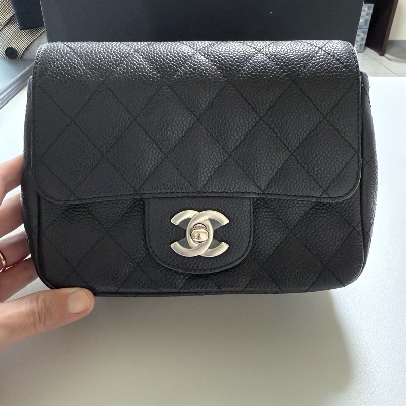 Chanel 小牛皮 方胖 銀扣-6