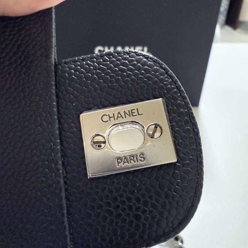 Chanel 小牛皮 方胖 銀扣-10