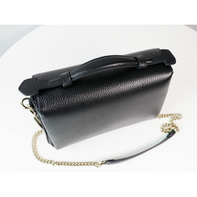 GUCCI 黑色互扣式頂部提把鏈條單肩包 510302 CAO0G 1000-2