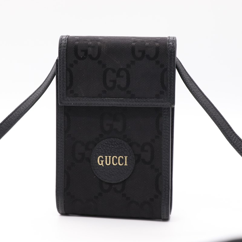 Gucci 古馳 Off The Grid 黑色 再生尼龍 皮革 迷你肩背包 斜背包 手機包-1