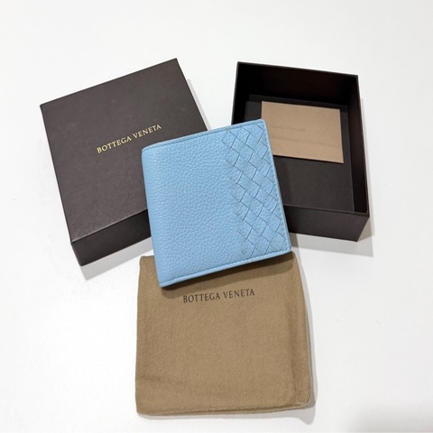 Bottega Veneta BV 水藍 卡包 卡夾 信用卡卡夾 短夾 皮包 皮夾 錢包 手拿包