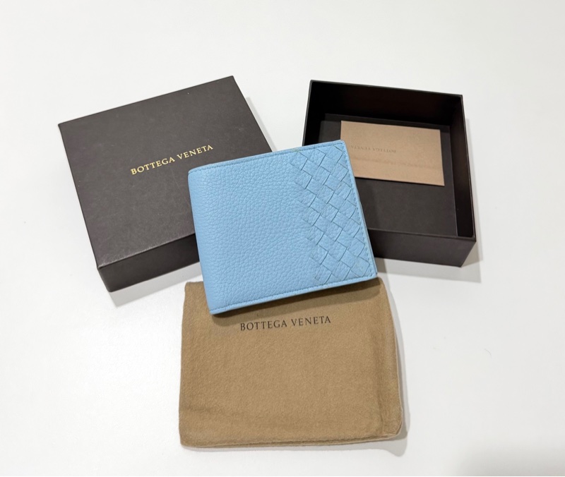 Bottega Veneta BV 水藍  卡包 卡夾 信用卡卡夾 短夾 皮包 皮夾 錢包 手拿包-1