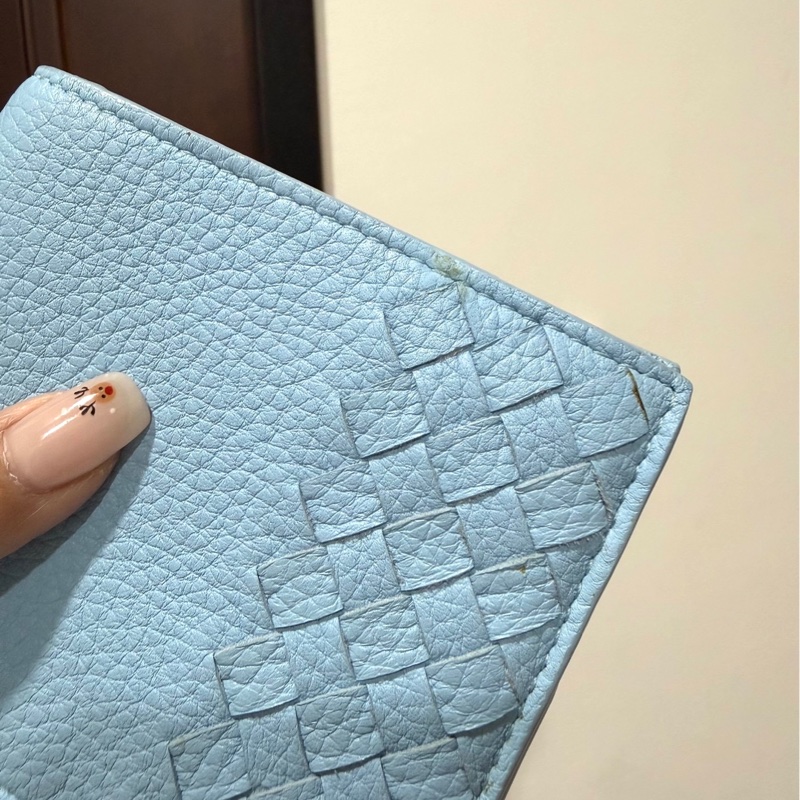 Bottega Veneta BV 水藍  卡包 卡夾 信用卡卡夾 短夾 皮包 皮夾 錢包 手拿包-8