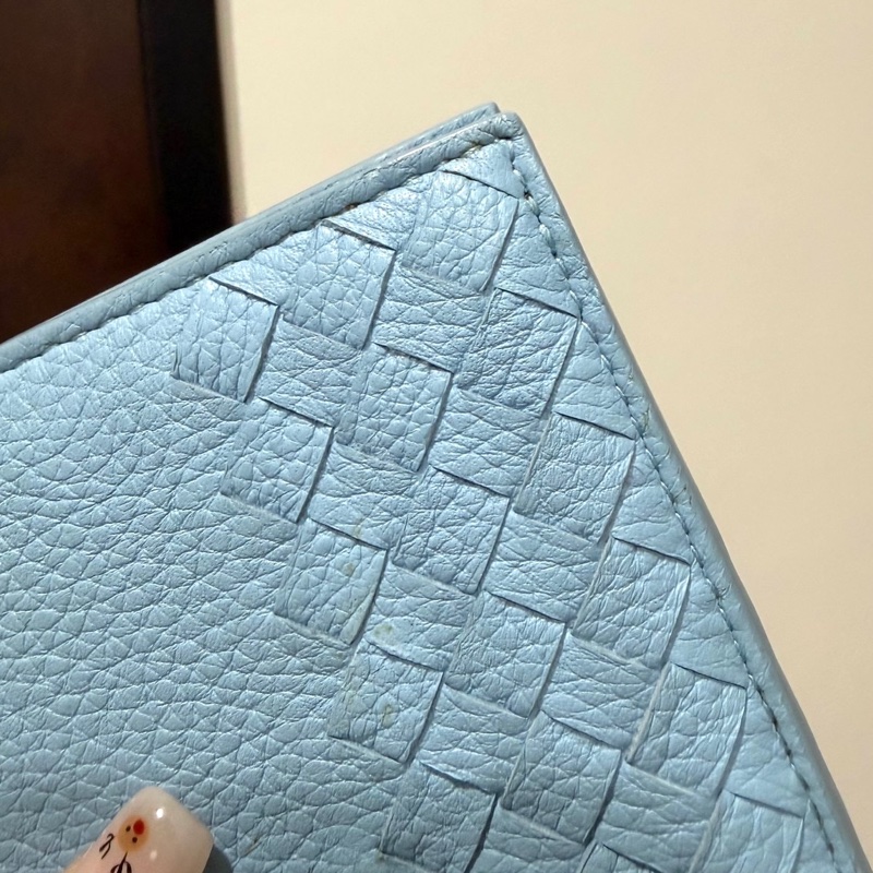 Bottega Veneta BV 水藍  卡包 卡夾 信用卡卡夾 短夾 皮包 皮夾 錢包 手拿包-9