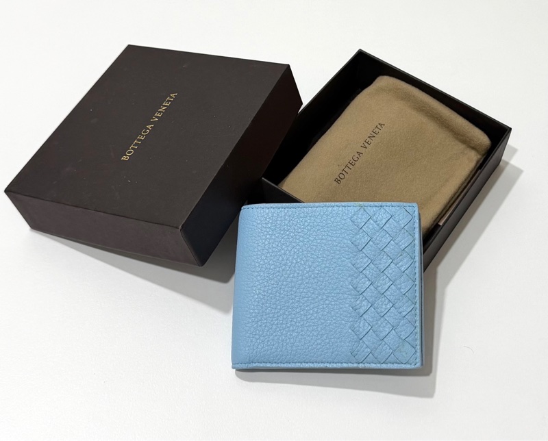 Bottega Veneta BV 水藍  卡包 卡夾 信用卡卡夾 短夾 皮包 皮夾 錢包 手拿包-10
