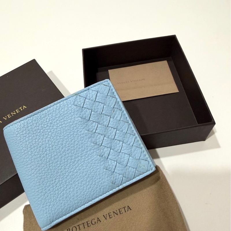 Bottega Veneta BV 水藍  卡包 卡夾 信用卡卡夾 短夾 皮包 皮夾 錢包 手拿包-12