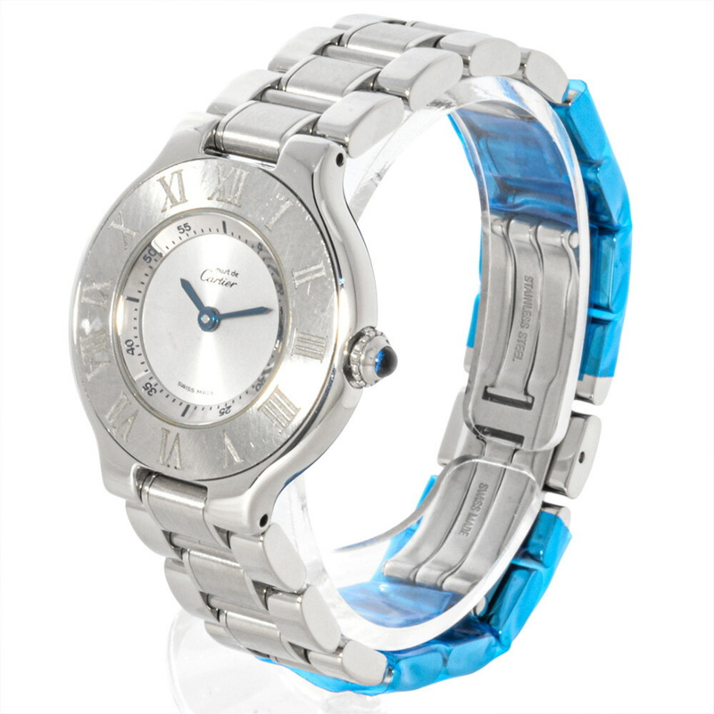 卡地亞 1340 Must 21 石英腕錶，銀色錶盤，不鏽鋼錶殼，女款-2