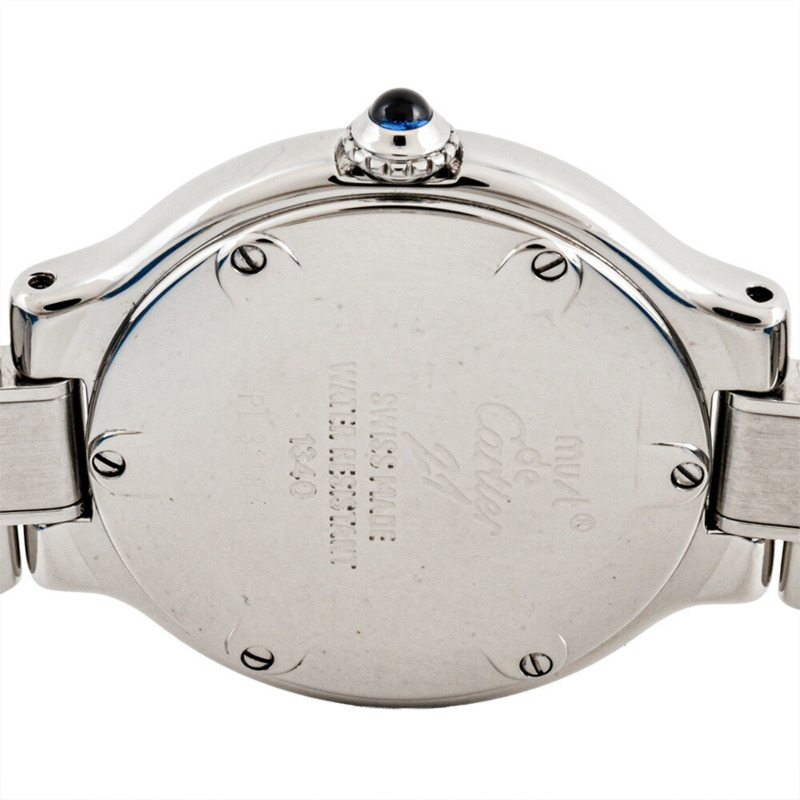 卡地亞 1340 Must 21 石英腕錶，銀色錶盤，不鏽鋼錶殼，女款-4