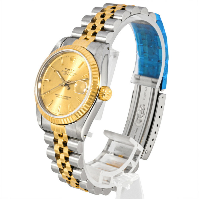 勞力士 Datejust 68273,E 系列,自動上鍊腕錶,香檳色錶盤,黃金和不銹鋼材質,女士款-2