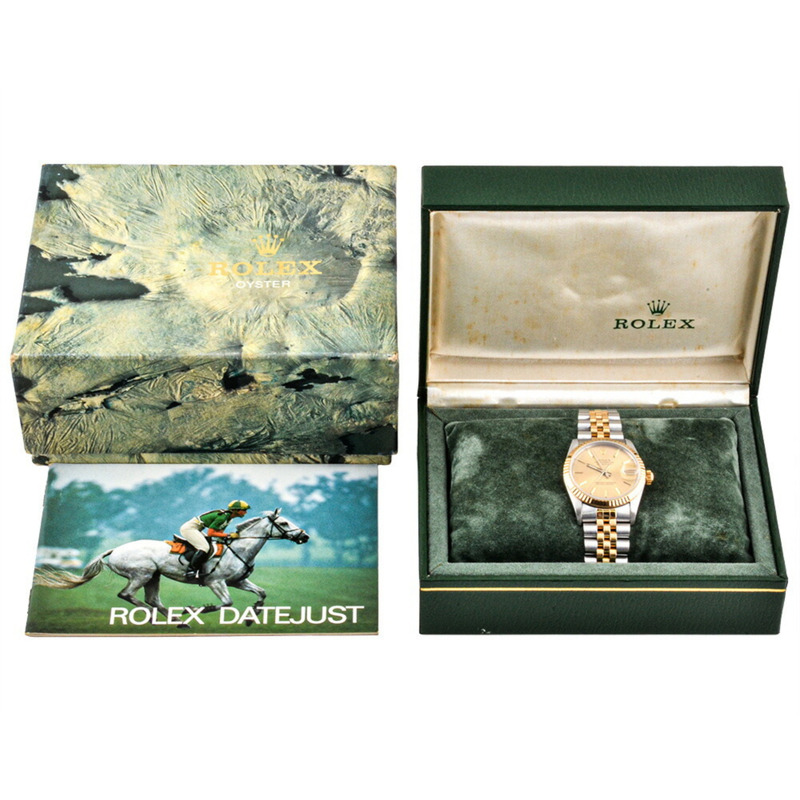 勞力士 Datejust 68273,E 系列,自動上鍊腕錶,香檳色錶盤,黃金和不銹鋼材質,女士款-8