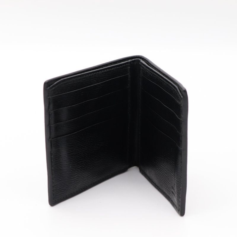 Gucci 古馳 珊瑚蛇 黑色 皮革 帆布 雙折 短夾錢包-6