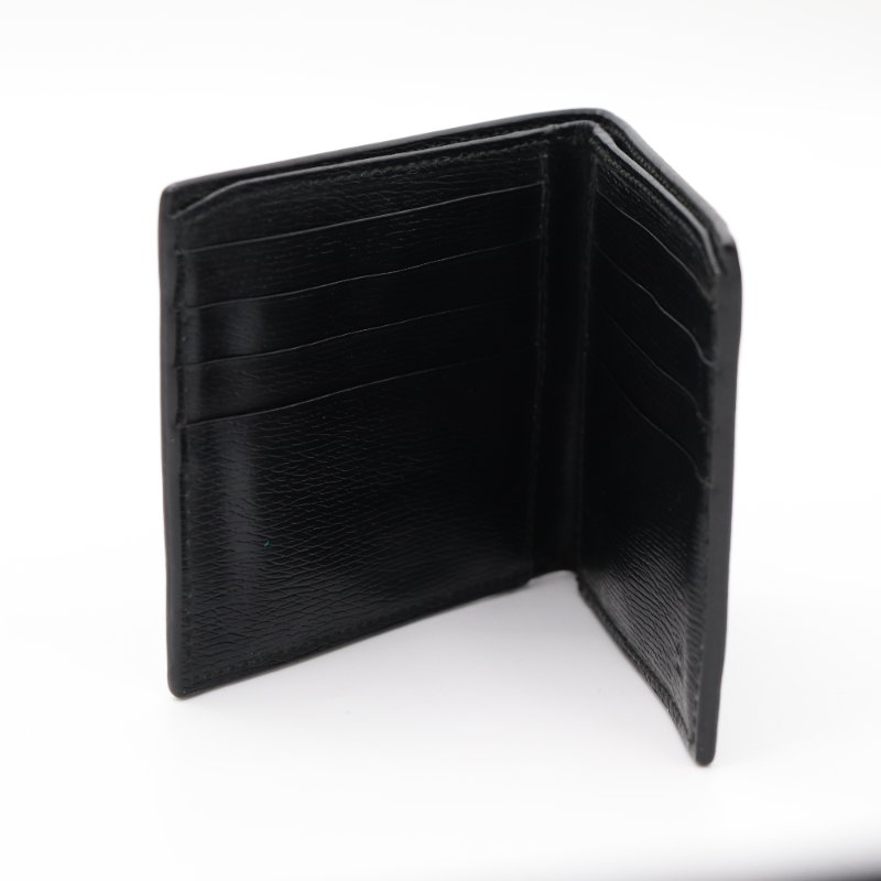 Gucci 古馳 珊瑚蛇 黑色 皮革 帆布 雙折 短夾錢包-7