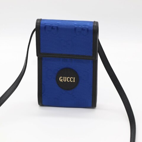 Gucci 古馳 Off The Grid 超美藍 大老花 再生尼龍 皮革手機包 肩背 斜背包