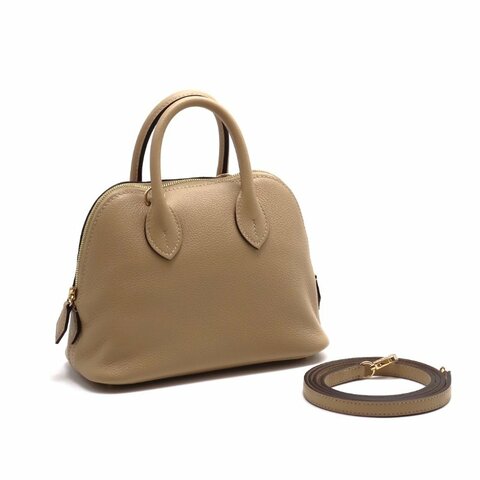 HERMES Mini bolide - 風衣灰香檳金