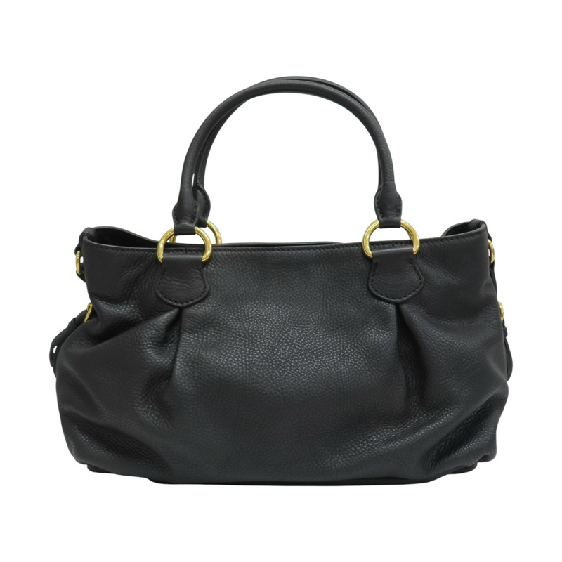 黑色 荔枝紋牛皮 手提包 RR1495【MIU MIU 繆繆】 RR1495-1