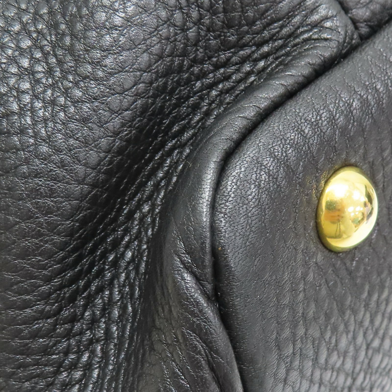 黑色 荔枝紋牛皮 手提包 RR1495【MIU MIU 繆繆】 RR1495-12