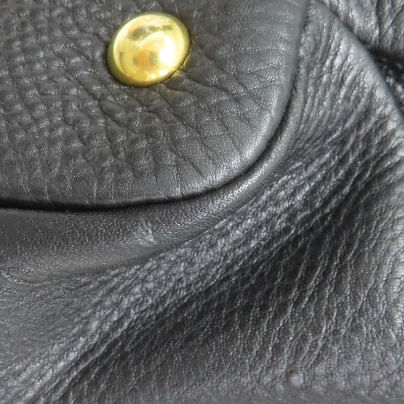 黑色 荔枝紋牛皮 手提包 RR1495【MIU MIU 繆繆】 RR1495-13