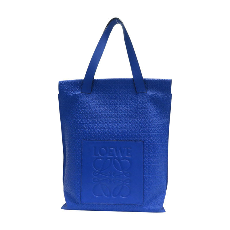 藍色 壓紋牛皮 肩背包【LOEWE 羅威】-0