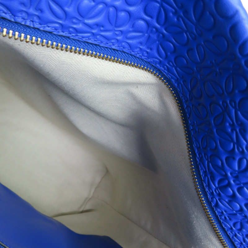 藍色 壓紋牛皮 肩背包【LOEWE 羅威】-5