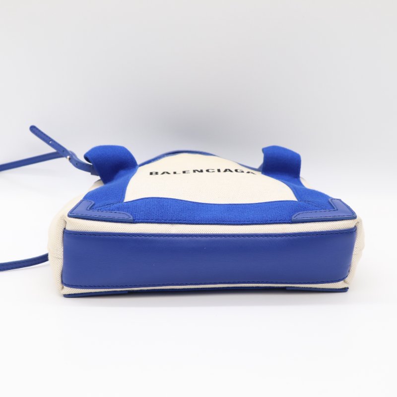 Balenciaga 巴黎世家 Navy Cabas 米白色帆布 電光藍 手提包 單肩包 托特包-3