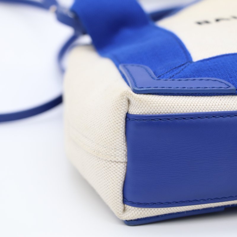 Balenciaga 巴黎世家 Navy Cabas 米白色帆布 電光藍 手提包 單肩包 托特包-7