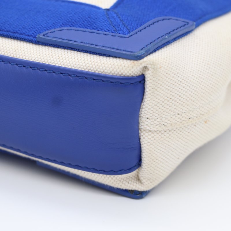 Balenciaga 巴黎世家 Navy Cabas 米白色帆布 電光藍 手提包 單肩包 托特包-8