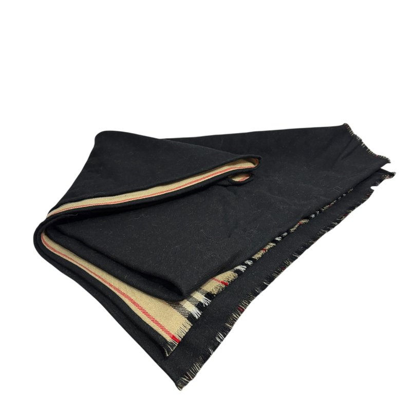 【美收精品】BURBERRY 黑茶色條紋披肩 4-614-4