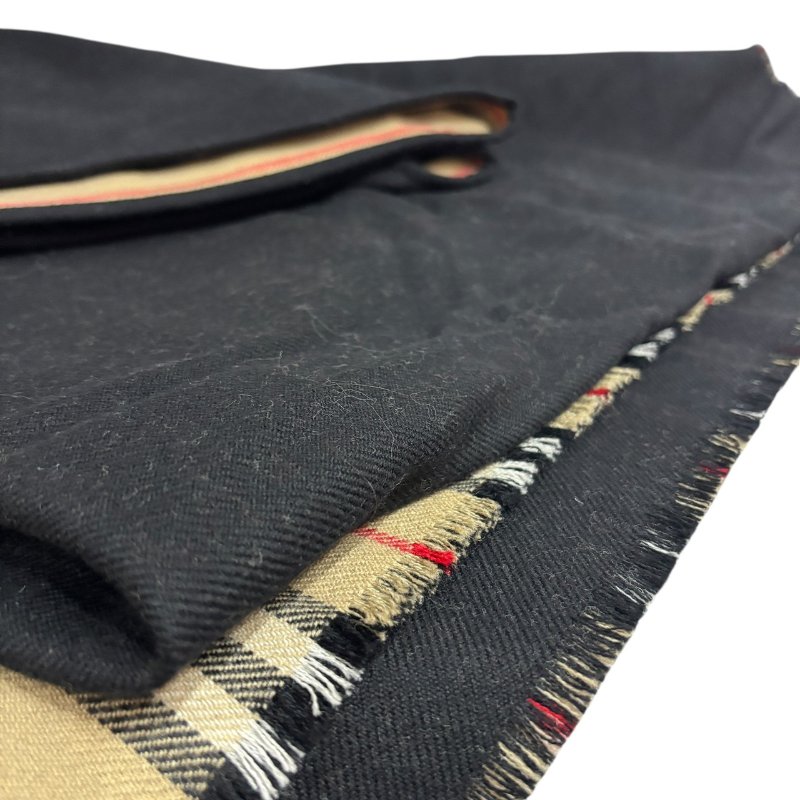 【美收精品】BURBERRY 黑茶色條紋披肩 4-614-5