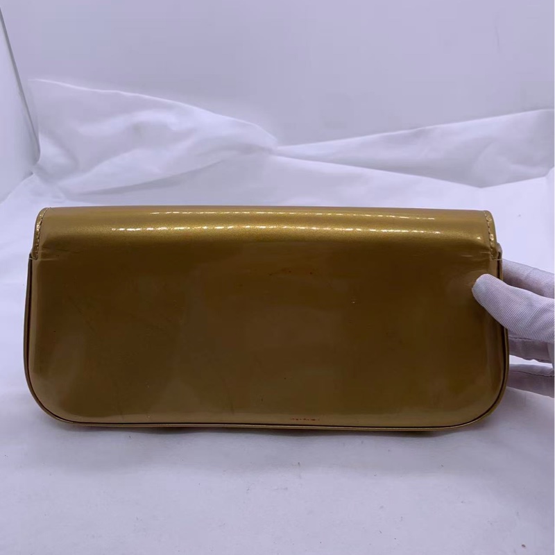 二手Lv金色漆皮手包，不規則染色#路易威登-3