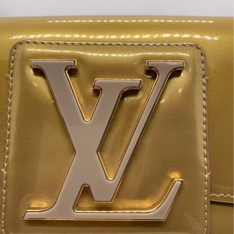 二手Lv金色漆皮手包，不規則染色#路易威登-17