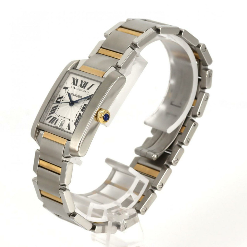 卡地亞 Tank Française LM 雙色腕錶 W51005Q4 SSxYG 自動腕錶-1