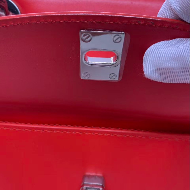 Dior迪奧雙面信封公文包紅，配件塵袋肩帶鎖鑰匙-6