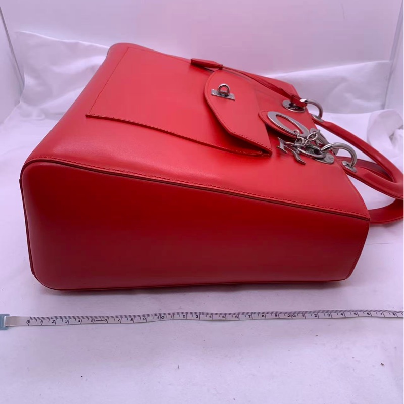 Dior迪奧雙面信封公文包紅，配件塵袋肩帶鎖鑰匙-9