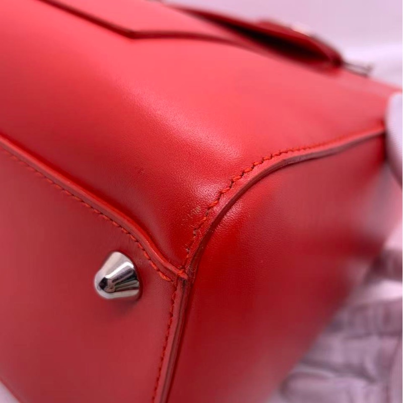 Dior迪奧雙面信封公文包紅，配件塵袋肩帶鎖鑰匙-10