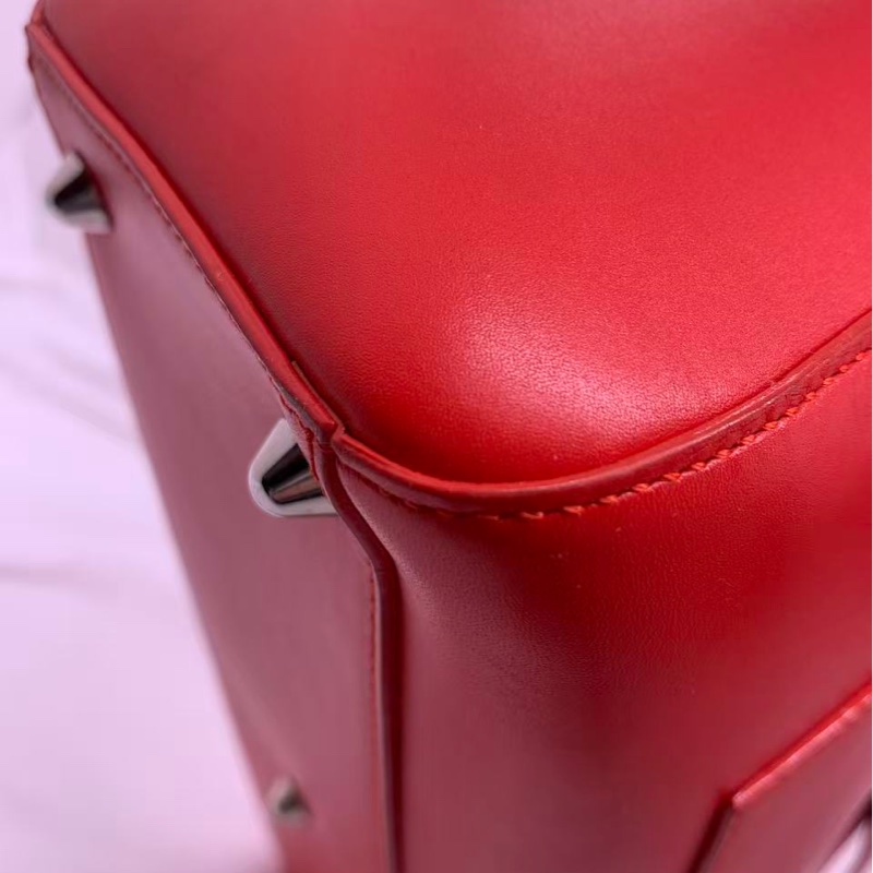 Dior迪奧雙面信封公文包紅，配件塵袋肩帶鎖鑰匙-12