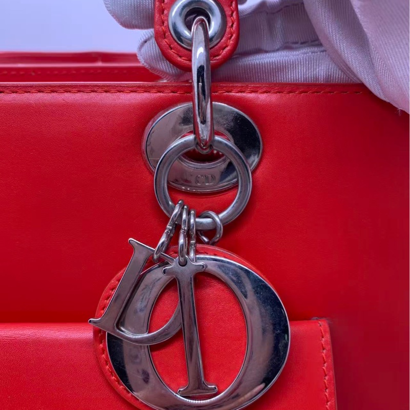 Dior迪奧雙面信封公文包紅，配件塵袋肩帶鎖鑰匙-15