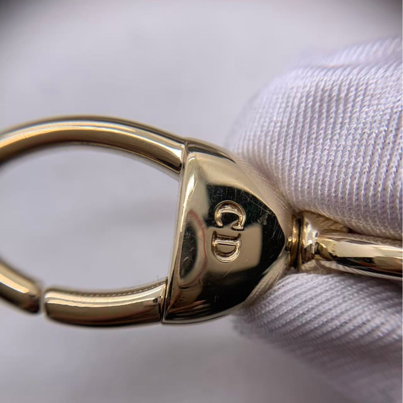 Dior迪奧戴妃包五格珠光灰色小羊皮 手提單肩包-18