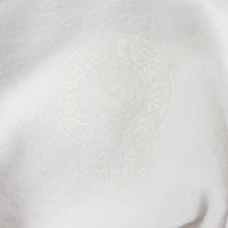 鉻心牌 (CHROME HEARTS) 男士連帽衫，純棉材質，白色/黑色，二手。-2