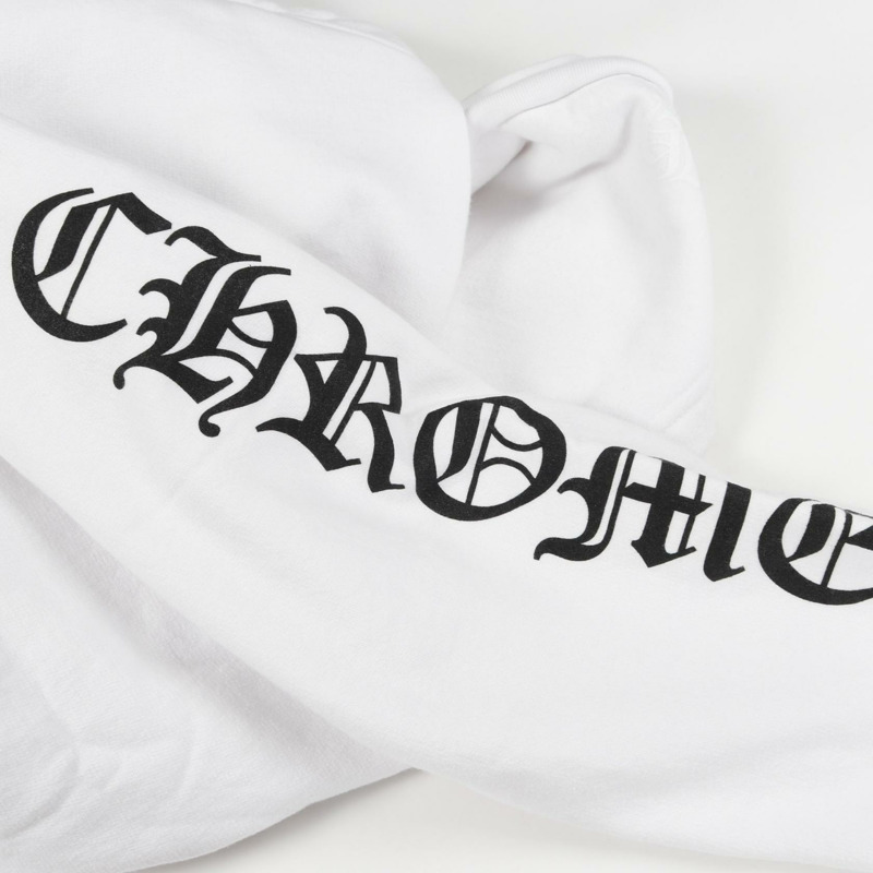 鉻心牌 (CHROME HEARTS) 男士連帽衫，純棉材質，白色/黑色，二手。-9