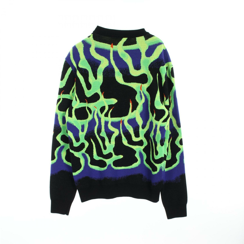 路易威登 (LOUIS VUITTON) 針織羊毛衫，綠色/黑色，二手，男士S碼-1