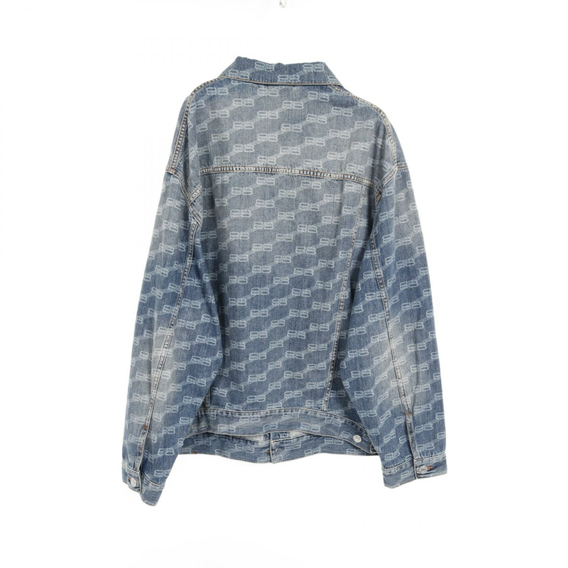 BALENCIAGA BBMonogram 牛仔夾克，棉質，藍色，二手，男女通用-1