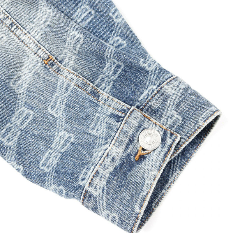 BALENCIAGA BBMonogram 牛仔夾克，棉質，藍色，二手，男女通用-7