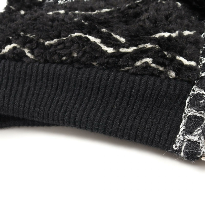 香奈兒 COCO Mark 夾克，腈綸羊駝毛混紡，黑白配色，二手女款，36碼-5