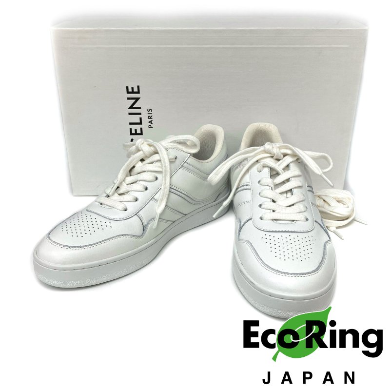 ☆ Celine 思琳 White Calfskin Sneaker 37 白色小牛皮運動鞋 37碼 - 257017235-0
