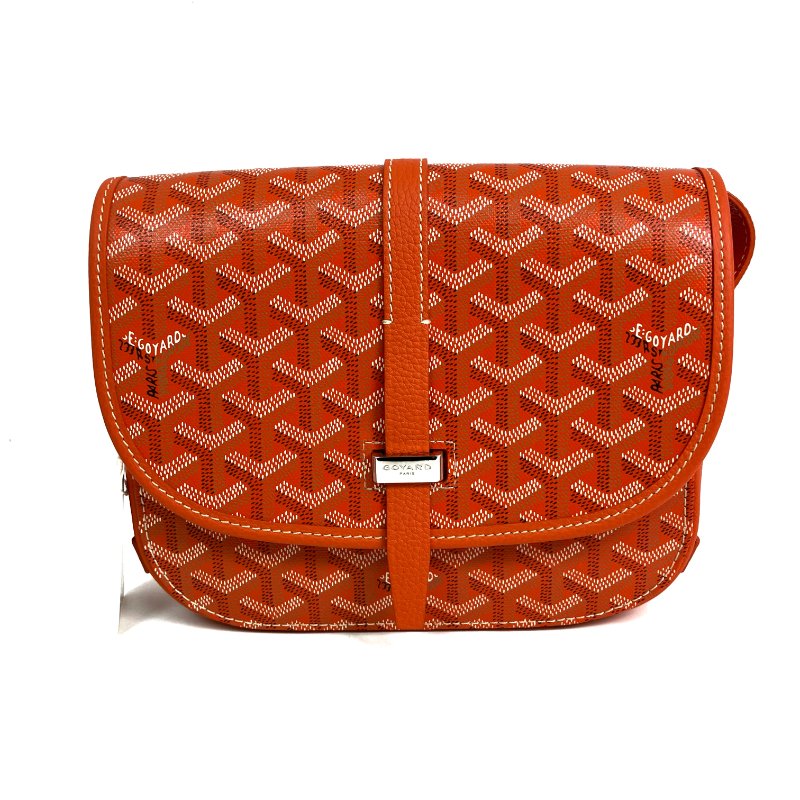 △ Goyard 高雅德 Orange Coated Canvas Belvédère MM Shoulder Bag 橙色塗層帆布肩背袋 - 257023086-1