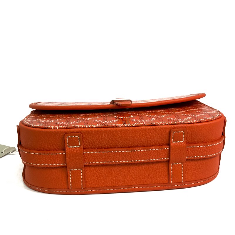 △ Goyard 高雅德 Orange Coated Canvas Belvédère MM Shoulder Bag 橙色塗層帆布肩背袋 - 257023086-5